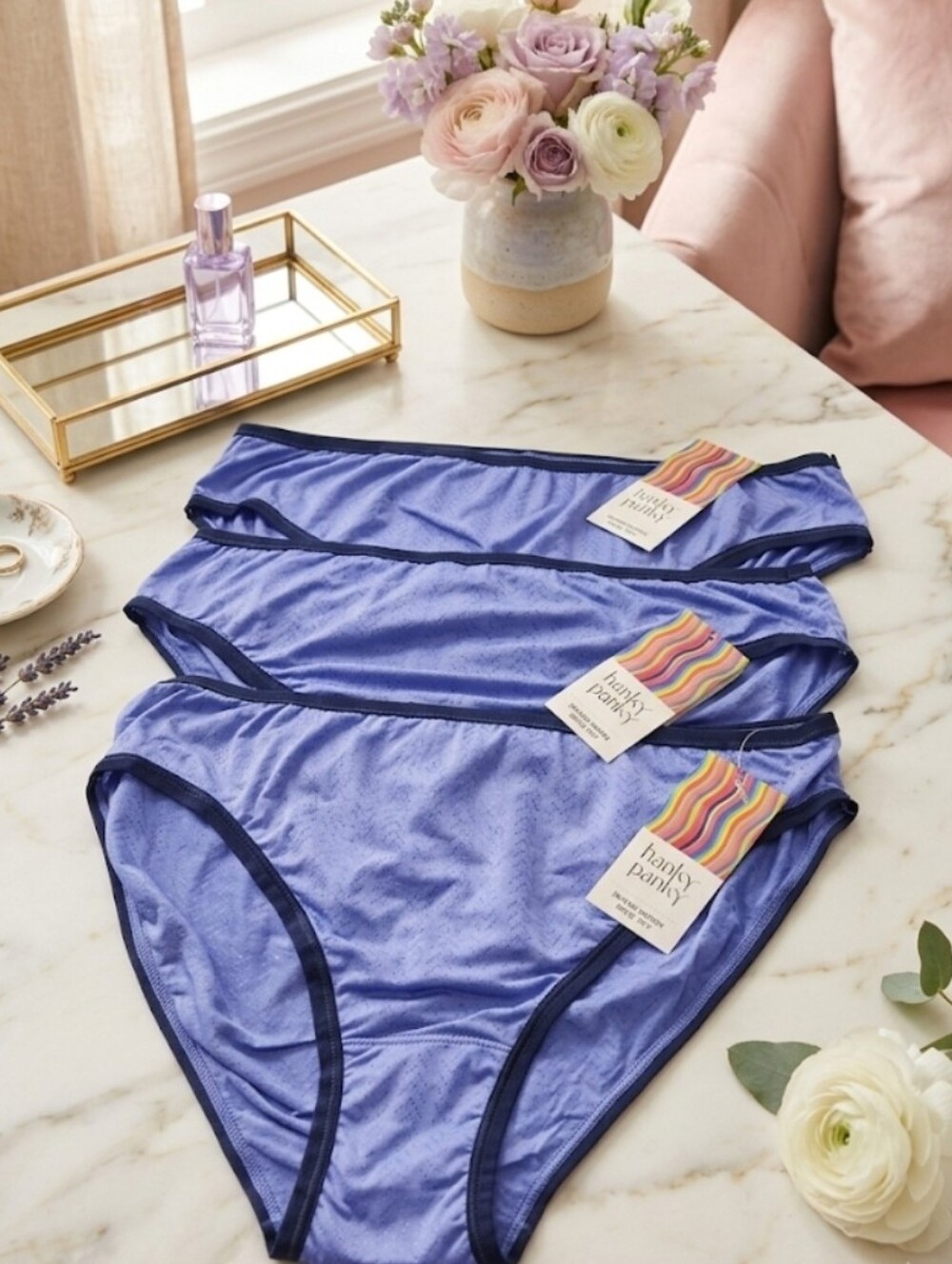 Nwt Bundle Of 3 Hanky Panky Move Calm Ruched Back Brief Size Med